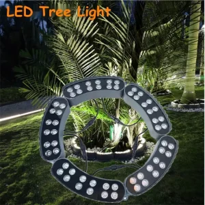 RGB Villa Tree Hugging Light Garden Light Corrugated LED Ring Splicing Patio Shooting Tree Lamp Landscape Backlight for Trees