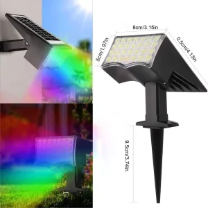 RGB Warm White Color-Changing Solar Garden Pathway Light, Outdoor Waterproof