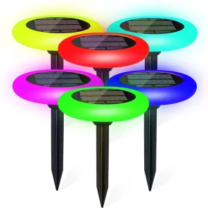 RGB Waterproof Solar Lawn Lights for Outdoor Garden Landscape Pathway and Ground