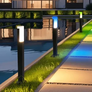 RGBW LED Bollard Light 12W 24V IP65 Outdoor Acrylic Pathway Garden Light Smart WiFi App Control for Landscape Lighting