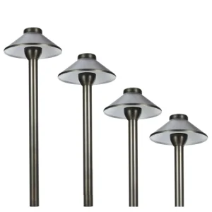 RPL 8901 12v Low Voltage Garden Lighting with 15 Inch Pole Pathway Light Outdoor Brass Landscape Lights