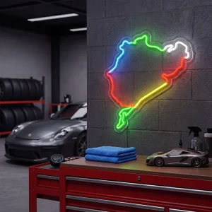Racing Track Custom Neon Sign Acrylic LED Neon Light, Man Cave Wall Decor, Dimmable Advertising Sign