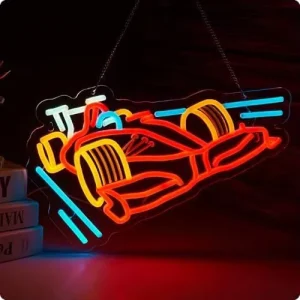 Racing Track Custom Neon Sign Dimmable LED Neon Light with Acrylic Backboard, Custom Logo, Man Cave Wall Decor