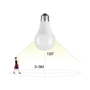 Radar Motion Sensor Bulb LED 9W 12W 15W 810LM Security Light Bulb Indoor Outdoor Light Fixture