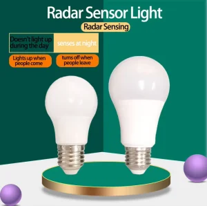 Radar sensing Bulb Motion Detector 7W 9w Smart Auto on Off Stairs Security Light With Darkness Detection Led sensor