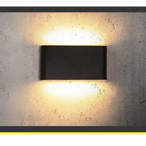 Rainproof IP65 LED Wall Lamp Black/White 3000/4000/6500K Tempered Glass Diffuser Rechargeable Treasure Shape Aluminum Outdoor
