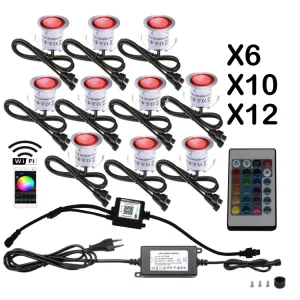 Recessed LED Deck Light Kits with Protecting Shell 32mm In Ground Outdoor LED Landscape Lighting IP67 12V Garden Lights