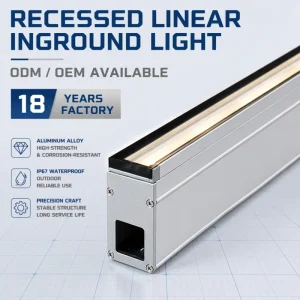 Recessed LED In Ground Linear Light Continuous Uniform Buried Floor Lamp for Hotel Entrance Plaza Commercial Promenade