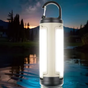 Rechargeable 3-Leaf LED Camping Lantern, Portable Outdoor Hanging Light, 6-Mode Flashlight, Emergency Camping Light