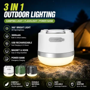 Rechargeable Camping Lantern 3600mAh LED Work Light 4 Modes IP65 Waterproof Emergency Lamp