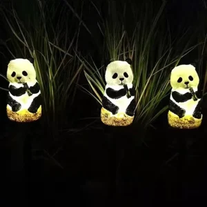 Rechargeable Decorations Auto on Off Resin Animal Warm LED Solar Energy Garden Lights Outdoor Lawn Ground Pathway Stake Light