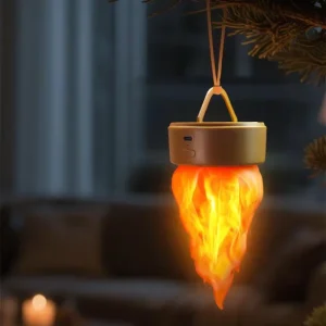 Rechargeable Flame Simulation LED Night Light Lamp with Touch Control for Outdoor Camping and Courtyard Decor