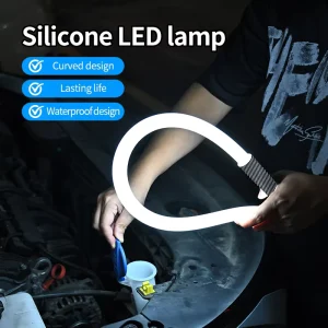 Rechargeable Flexible Waterproof LED Silicone Light with RGB Music Rhythm for Car Repair and Camping