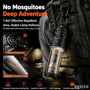 Rechargeable LED Camping Lantern with Mosquito Repellent IPX6 Waterproof Outdoor Hiking Emergency Tent Light