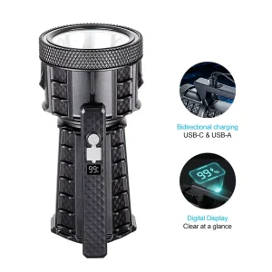 Rechargeable LED Flashlight, 1500M Laser Tactical Searchlight