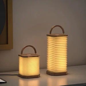 Rechargeable LED Folding Paper Camping Lamp with Touch Keys and Warm Light