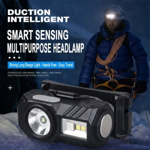 Rechargeable LED Headlamp Motion Sensor XPG COB Headlight Type-C Magnetic Cap Clip Head Torch for Camping Fishing