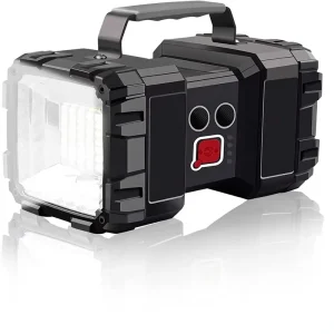 Rechargeable LED Spotlight Flashlight 1200LM 20h Standby 3+4 Modes Camping ABS Waterproof USB Power Bank SOS 800m