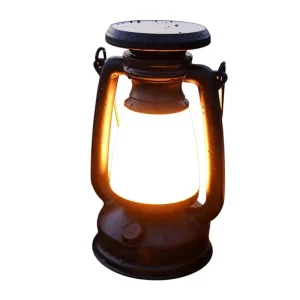 Rechargeable Multi-Function Campsite Tent Light Solar-Powered Portable Camping Lamp Warm White Dual-Color Light
