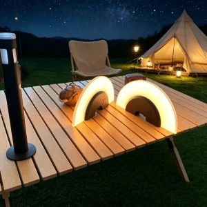 Rechargeable Outdoor Umbrella Pole Lamp Multicolor LED Camping Tent Light