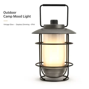Rechargeable Retro Hiking Outdoor LED Tent Light with Stepless Dimming and Long Runtime Portable Camping Lantern
