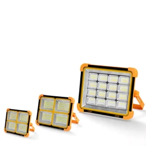 Rechargeable Solar LED Emergency Work Light Waterproof ABS Portable Flood Lights for Garden or Camping Outdoor Use