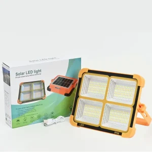 Rechargeable Solar LED Work Light 4 Modes Portable Outdoor Lamp With USB Charging 180 Degree Rotating Stand for Camping