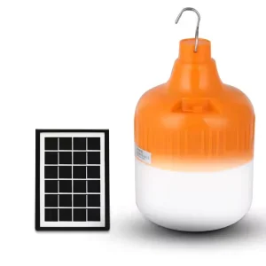 Rechargeable Solar Panel LED Emergency Bulb T Bulb 100W 200W 300W Outdoor Camping Light