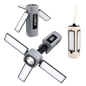 Rechargeable Telescoping Foldable Waterproof Camping Light with Hanging Tent Lamp