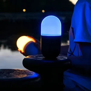 Rechargeable Tumbler Camping Lamp, Dimmable Warm Light and RGB Color Changing Portable LED Lantern for Outdoor Camping and Home Decor