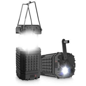 Rechargeable USB Power Bank Solar Camping Lantern LED Waterproof Hiking Fishing Crank Hand Portable