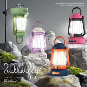 Rechargeable Vintage LED Handheld Camping Lantern with Tent-Style Ambiance