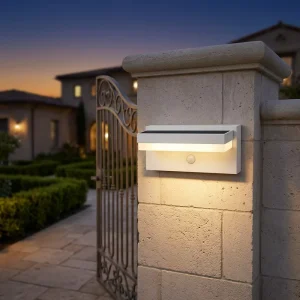 Rechargeable and Removable Solar Power Outdoor Wall Mounted Light Led Warm White Motion Sensor Security for Garden Yard Fence