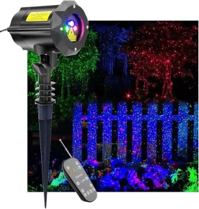 Red Blue Green 3D Fireworks Laser Light Outdoor Garden LED Holiday Party Light
