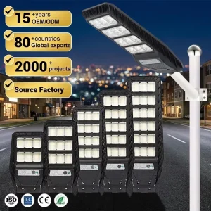 Remote Control ABS Housing Body Road Light IP65 100W 150W 200W 250W 300W All in One LED Solar Street Lamp