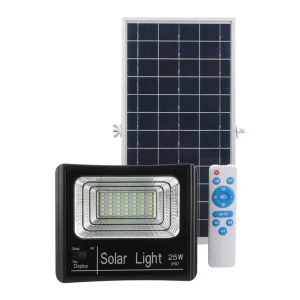 Remote Controlled 25W Outdoor Solar LED Flood Light for Road and Landscape Glass and Plastic Body