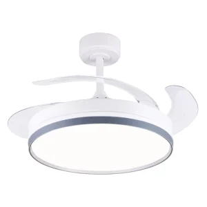 Retractable 2-in-1 LED Ceiling Fan Light, Chandelier Style, Remote Control, Bedroom and Dining Room