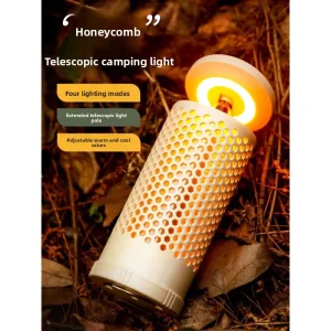 Retractable Camping LED Light with Button Control and Type C Charging