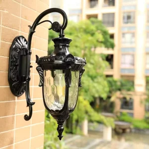 Retro Black Outdoor Garden Wall Lantern IP65 Waterproof