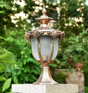 Retro European Style Aluminum E27 Outdoor Hotel Resort Garden Pillar Light LED IP65