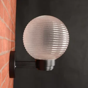 Retro Industrial Simplicity Style Classical Globe Clear Prismatic Shade Opal Finish Waterproof LED Garden Use Wall