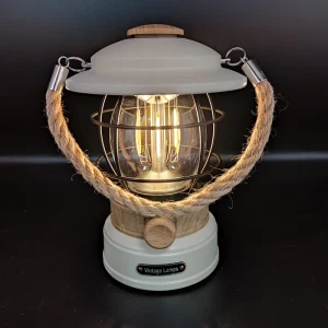 Retro LED Camping Lantern, Rechargeable Dimmable Outdoor Light
