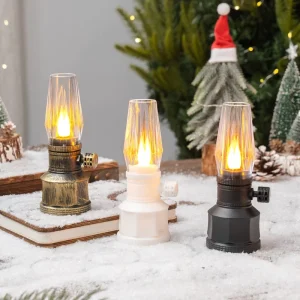Retro LED Candle Lamp Eco-Friendly Handmade Battery-Operated Tabletop Nightlight