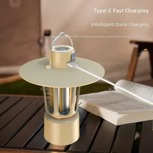 Retro LED Filament Camping Lantern, Removable Hanging Tent Lamp with Tripod and Magnetic Base