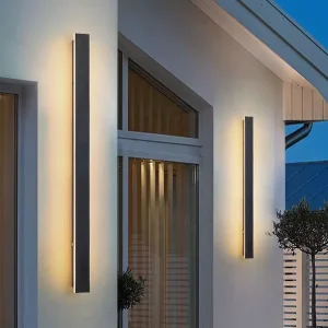 Retro LED Outdoor Waterproof IP65 Strip Custom Size Black Wall Light for Garden Porches