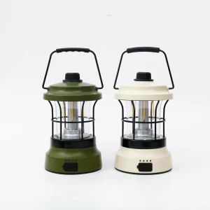 Retro LED Rechargeable Portable Camping Lantern for Hiking Patio and Emergency Use