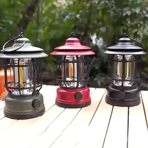 Retro Outdoor Adventure Tent Kerosene-Style Rechargeable Camping Lamp