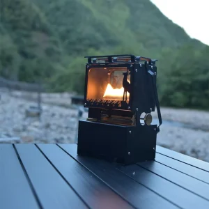 Retro Outdoor Camping Stove with Kerosene Lamp Warm White Light