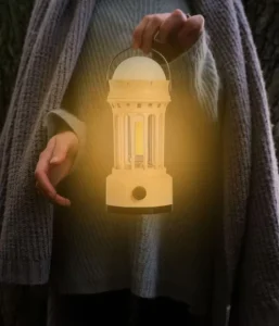 Retro Rechargeable COB LED Camping Lantern, Portable Hanging Tent Light