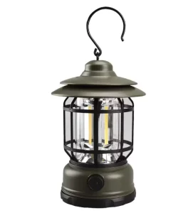 Retro Rechargeable USB LED Camping Lantern, IPX4 Waterproof ABS/Metal Portable Tent Light